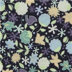 tela de lin�n azul marino con peque�as flores Tela de Alexander Henry