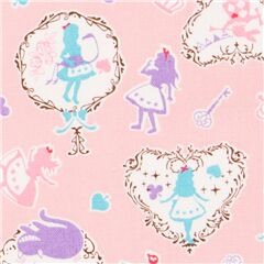 tessuto rosa Alice nel paese delle meraviglie cotone oxford dal Giappone Tessuto di Japanese Indie