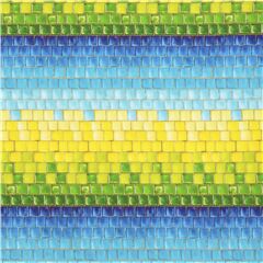 Tela mosaico azul amarillo gradiente color efecto vitrificado Tela de Quilting Treasures