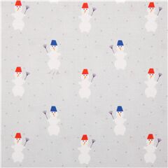 Tela navide�a algod�n gris mu�ecos de nieve lunares Tela de Quilting Treasures