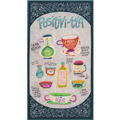 tessuto colorato t� frasi ispiratrici a pannelli Tessuto di Michael Miller
