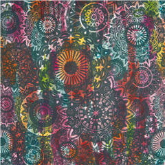 Tela mandala redondo colorido algod�n estampado meditativo a�il Tela de Sykel Enterprises