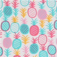 tessuto bianco ananas colorati Tessuto di Dear Stella