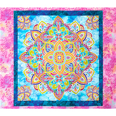 Mant�n La Calma Lleva Om Mandala Panel De Paisley Colorido Retazo (Retazo)