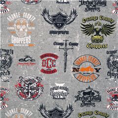 Stemmi Per Moto Americane Orange County Choppers Tessuto di Michael Miller