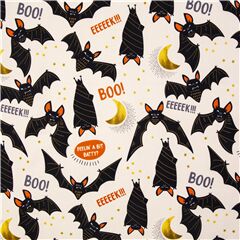 Boo! Pipistrelli! Halloween Eek Testo Tessuto di Alexander Henry