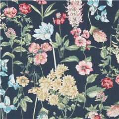 tessuto verde scuro giapponese Nakamura fiori colorati Tessuto di Japanese Indie