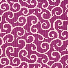 Tela rosa dobby de Jap�n estampado blanco espiral tallo Tela de Japanese Indie