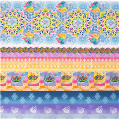 Mandala rayas tela colores algod�n EE. UU. reflexivo meditaci�n tem�tica Tela de Sykel Enterprises