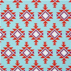 tessuto cotone rombi triangoli blu arancioni Tessuto di Michael Miller