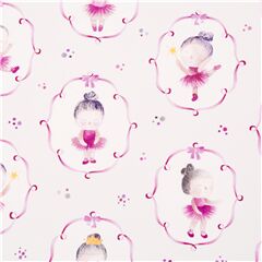 tessuto grigio ballerine rosa tut� cotone Tessuto di Michael Miller
