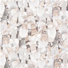 Tela navide�a minky de gnomos gris pardo pelo corto suave Tela de Timeless Treasures