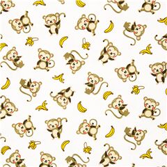 Carini Scimmiette Birichine Sparse Banane Tessuto di Michael Miller