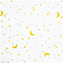Ciao Luna Assonnata Stelle Allungarsi Tessuto di Robert Kaufman