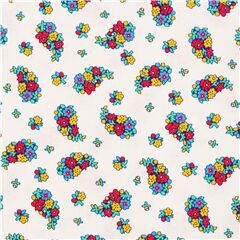 Tela blanca algod�n grupos de flores multicolores Tela de Liberty Fabrics
