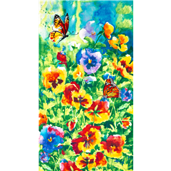 Pensamientos Mariposas Flores De Jard�n Panel Tela de Sykel Enterprises