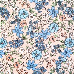 Tela rosa melocot�n de algod�n con flores rom�nticas EE. UU. Tela de Michael Miller
