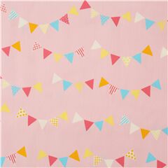 tessuto rosa pesca popeline di cotone party festoni colorati Tessuto di Japanese Indie