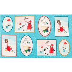 Santoro Kori Kumi Panel Mu�eco De Nieve De Invierno Tela de Quilting Treasures