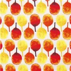 tela algod�n hileras opuestas de �rbol naranja amarillo Tela de Quilting Treasures