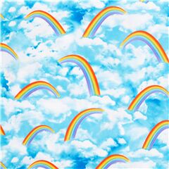 Tela de arco�ris en cielo azul con nubes blancas Tela de Timeless Treasures