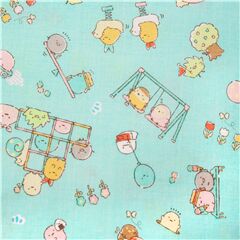tessuto blu Sumikko Gurashi Playground dal Giappone cotone per lenzuola Tessuto di San-X