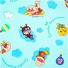 Tela azul con personaje manga anime Jap�n Soreikei Anpanman con licencia Tela de Japanese Indie