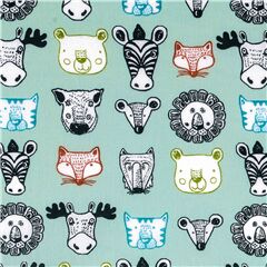 Cabezas De Animales Ilustradas Tela de Stof France