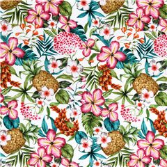 Flores Tropicales Brillantes Pi�as Tela de Stof France