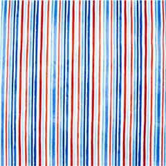 Sottili Strisce Rustiche Rosso Blu Bianco Tessuto di Michael Miller