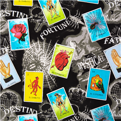Cartas De Tarot Adivinatorias Ocultismo Halloween Tela de Japanese Indie