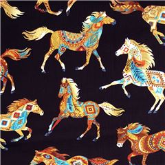Suroeste Pintado Caballos Mustang Corriendo Tela de Timeless Treasures