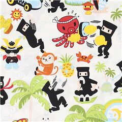 Tela manga infantil beis de ninjas animales comida Tela de Trans-Pacific Textiles
