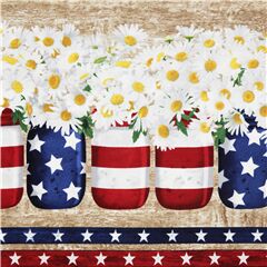 Tela patri�tica jarr�n bandera USA con flores Tela de Timeless Treasures