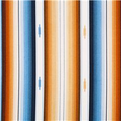 tessuto bianco cotone strisce marroni blu sud-ovest Tessuto di Dear Stella