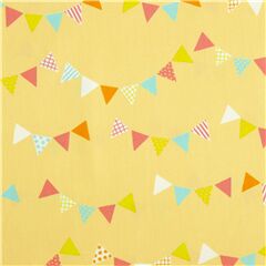 tessuto giallo popeline di cotone party festoni colorati Tessuto di Japanese Indie