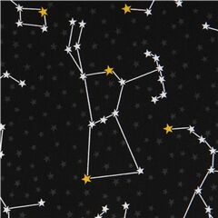 tessuto nero spazio costellazioni Tessuto di Robert Kaufman