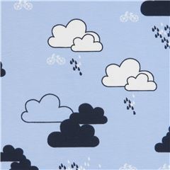 Pioggia Nuvole Temporalesche Piccole Biciclette Stretching Tessuto di Japanese Indie
