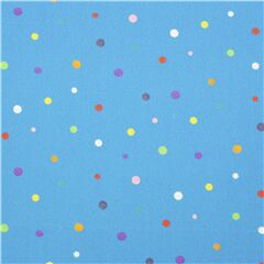 Tela algod�n azul con lunares de colores irregular diferentes tama�os Tela de Elizabeth's Studio