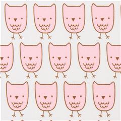 tessuto bianco panna gufi rosa uccelli animali Penned Pals Tessuto di Robert Kaufman