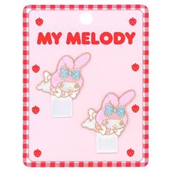 Toppa iron-on My Melody fiocco blu pois 2 pezzi di Sanrio