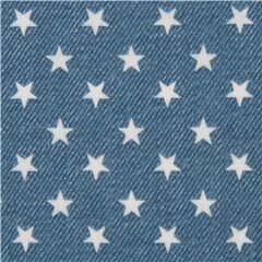 tela azul oscuro de gasa doble estilo denim con estrellas blancas Tela de Cosmo