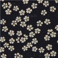 �ndigo Profundo Mini Delicada Flor de Cerezo Sakura Tela de Japanese Indie