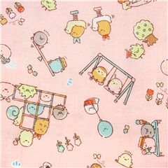tessuto rosa Sumikko Gurashi Playground dal Giappone cotone per lenzuola Tessuto di San-X