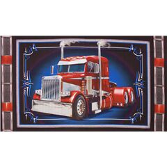 Tela gran panel completo cami�n rojo brillante USA algod�n Tela de Quilting Treasures