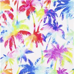 tessuto bianco palme colorate cotone Tessuto di Michael Miller
