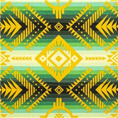 Tela de rayas y motivos geom�tricos inspiraci�n serape Tucson verde amarillo Tela de Elizabeth's Studio