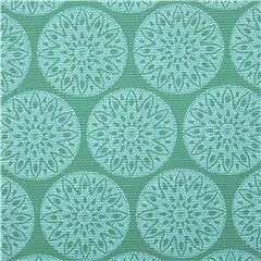tessuto verde cotone Floral Folk Art mandala cerchi medaglioni Tessuto di Michael Miller