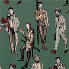 Forza Con Cervello Affascinanti Uomini Zombie Pin-Up Tessuto di Alexander Henry