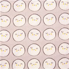 tessuto grigio luna piena sorridente disegnata cotone USA Tessuto di Michael Miller